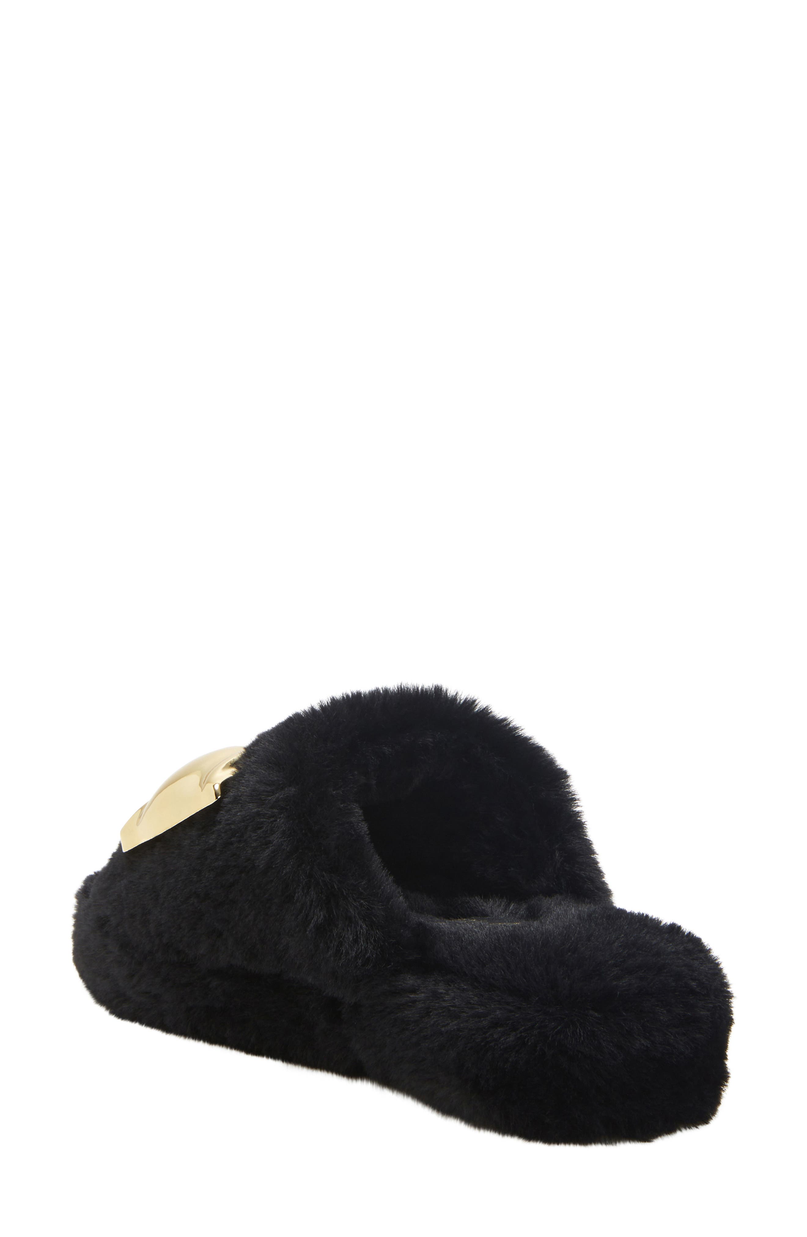 Katy Perry The Fuzzy Metallic Bow Slide, Alternate, color, 