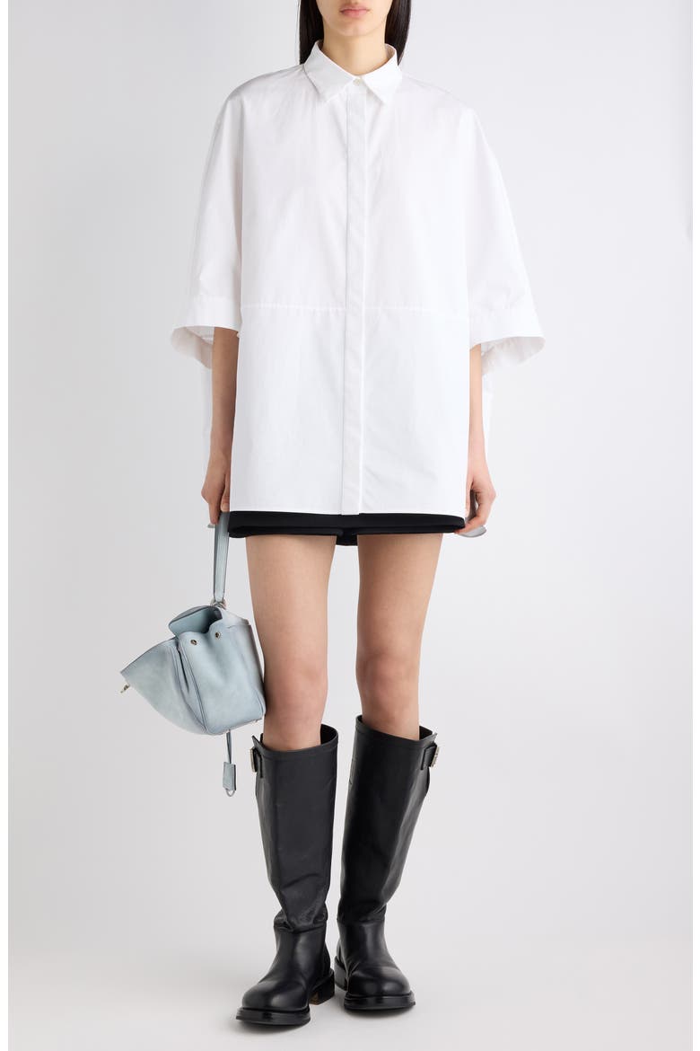 Cocoon Short Sleeve Button-Up Shirt, Alternate, color, 9000 WHITE