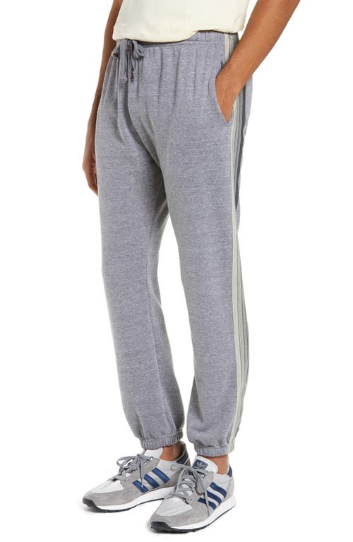 Aviator Nation 5-stripe Slim Fit Sweatpants In Heather Grey/grey Stripe