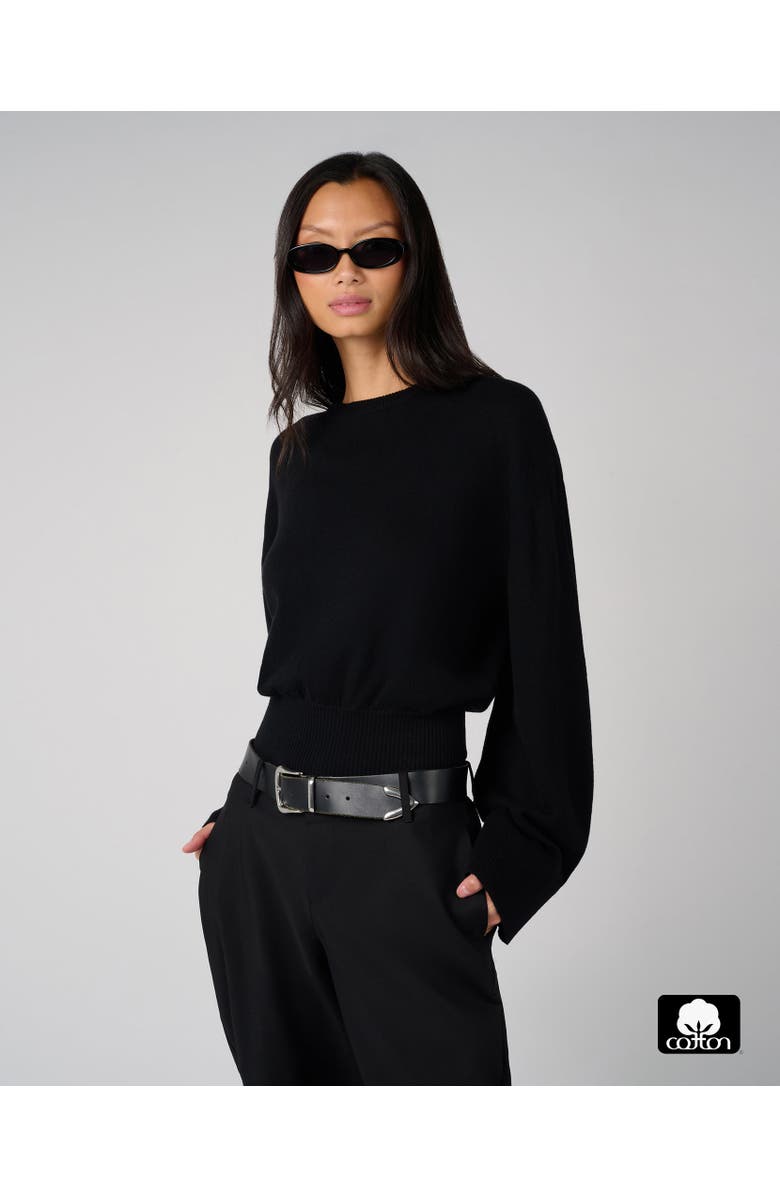 WeWoreWhat Bubble Crewneck Sweater, Main, color, Black