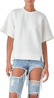 Grey Lab Scuba Knit Short Sleeve Sweatshirt
