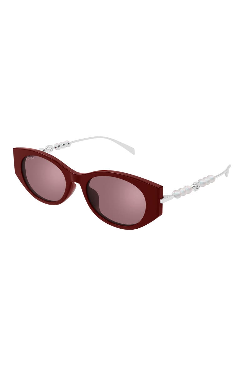 54mm Cat Eye Sunglasses, Alternate, color, BURGUNDY