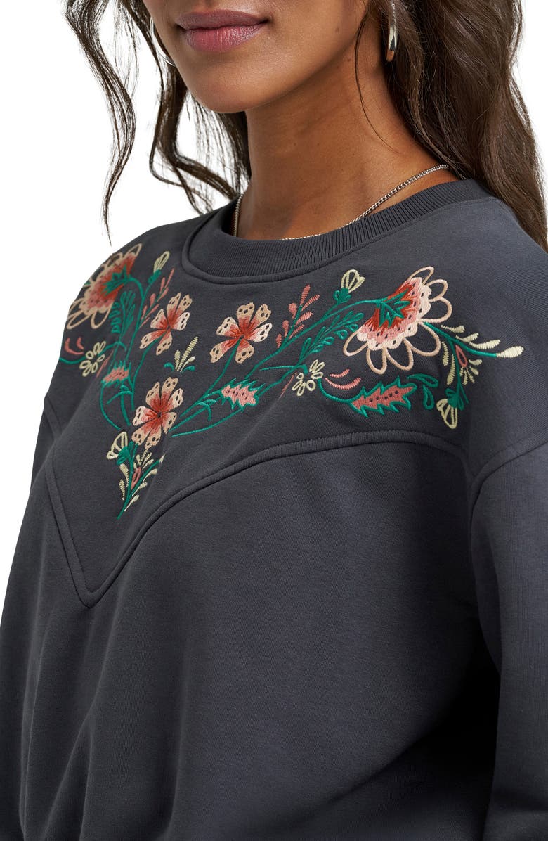 Wrangler Floral Embroidered Yoke Sweatshirt, Alternate, color, 