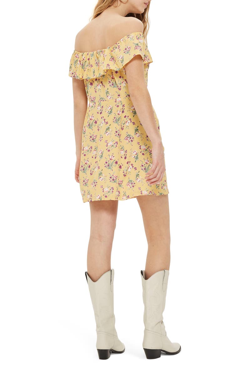 Spring Floral Minidress, Alternate, color, YELLOW MULTI
