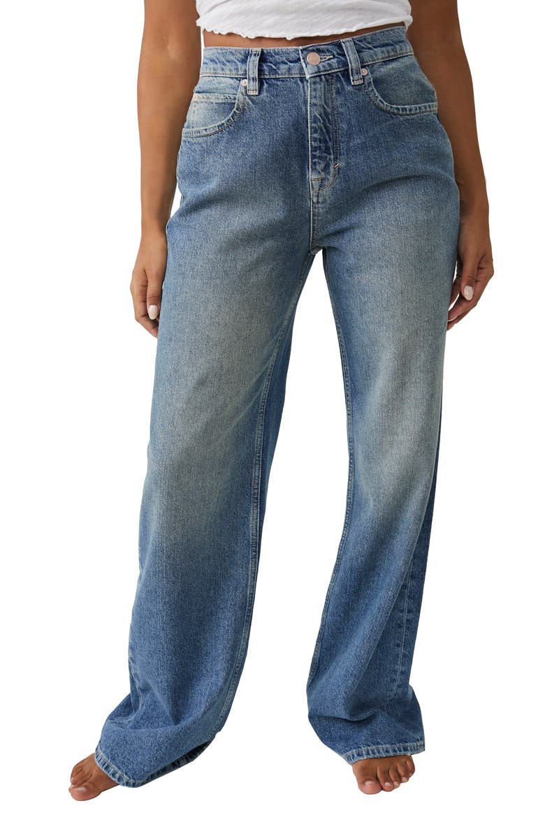 We the Free Tinsley High Waist Baggy Jeans, Main, color, HAZEY BLUE