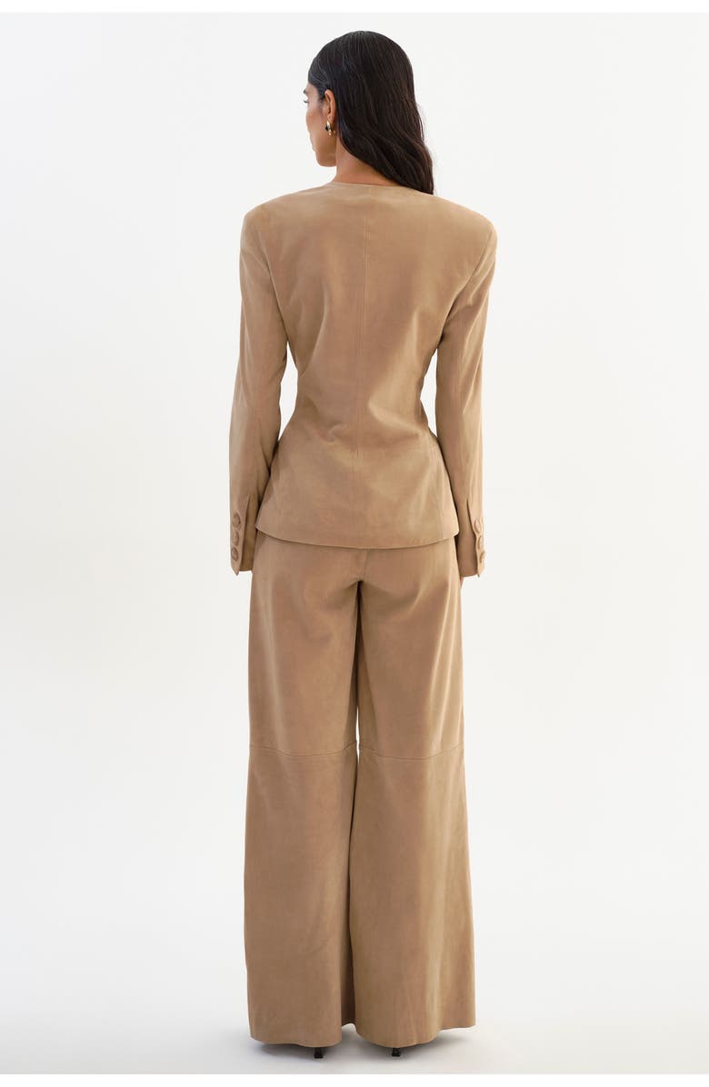 LAMARQUE Abitha | Suede Hourglass Jacket, Alternate, color, Beige
