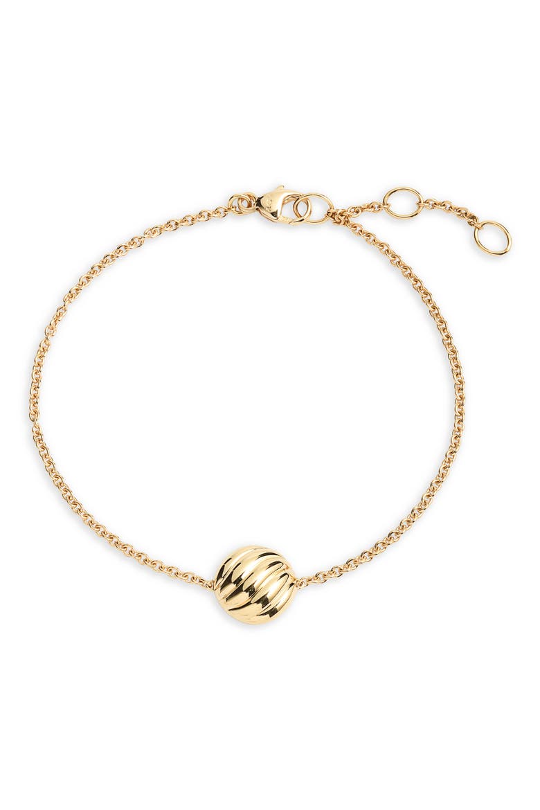 Sculpted Cable Center Station Chain Bracelet in 18K Yellow Gold, 10mm, Main, color, GOLD