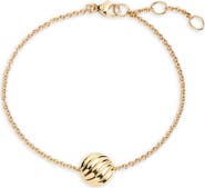 David Yurman Sculpted Cable Center Station Chain Bracelet in 18K Yellow Gold, 10mm