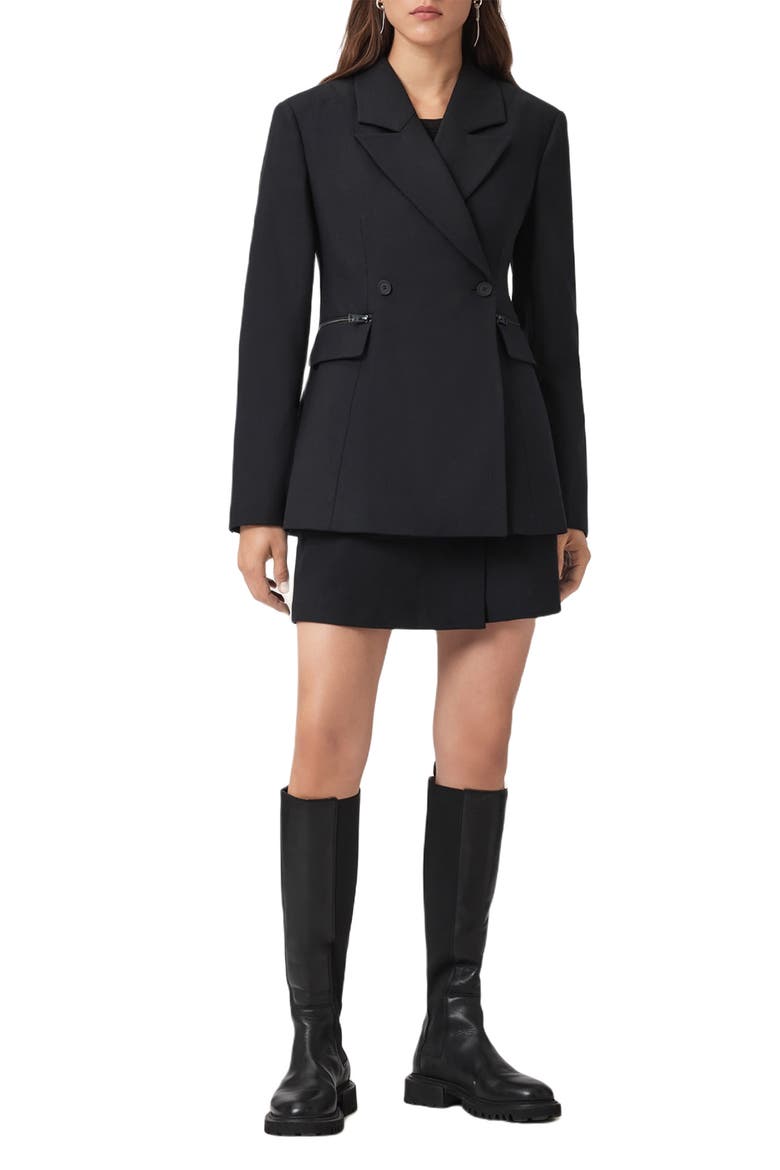 Mimmie Wrap Skort, Alternate, color, BLACK