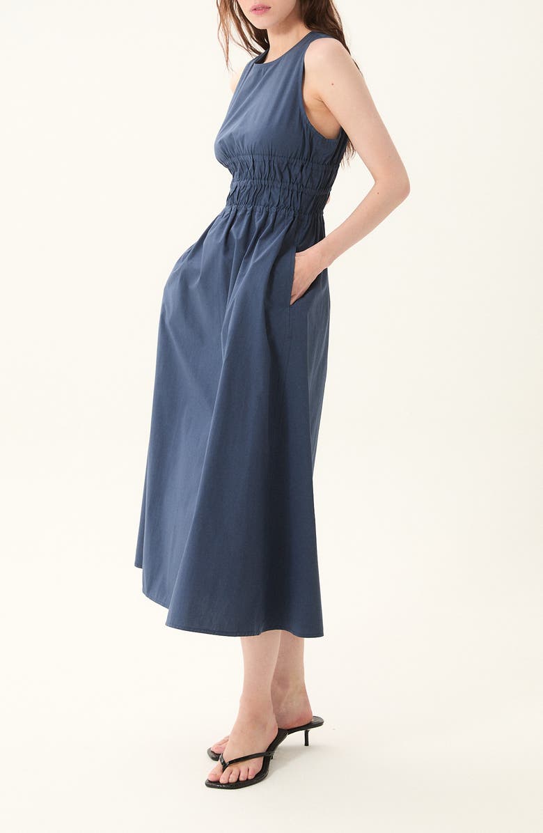 DELUC Turchi Smocked Sleeveless Maxi Dress, Alternate, color, Navy