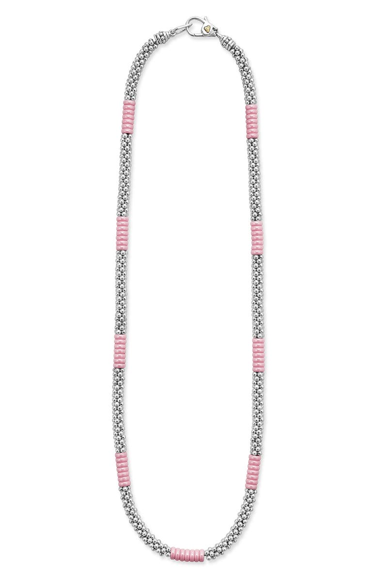 LAGOS Pink Caviar Ceramic Station Necklace, Alternate, color, Pink