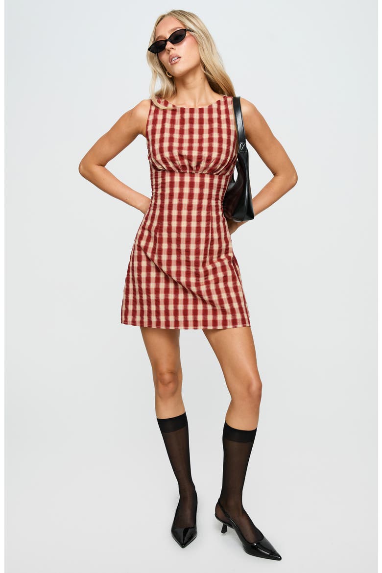 Sweet Somethings Check Minidress, Alternate, color, RED CHECK