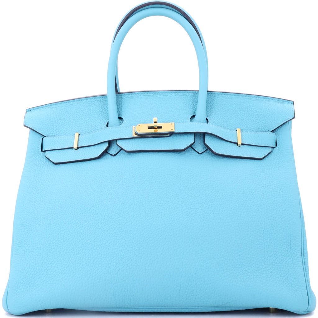 Pre-owned Hermes  Hermes Birkin Handbag Blue Togo With Gold Hardware 35