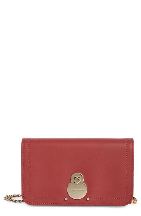 Leather Flap Wallet on a Chain