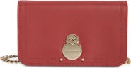 Longchamp Leather Flap Wallet on a Chain