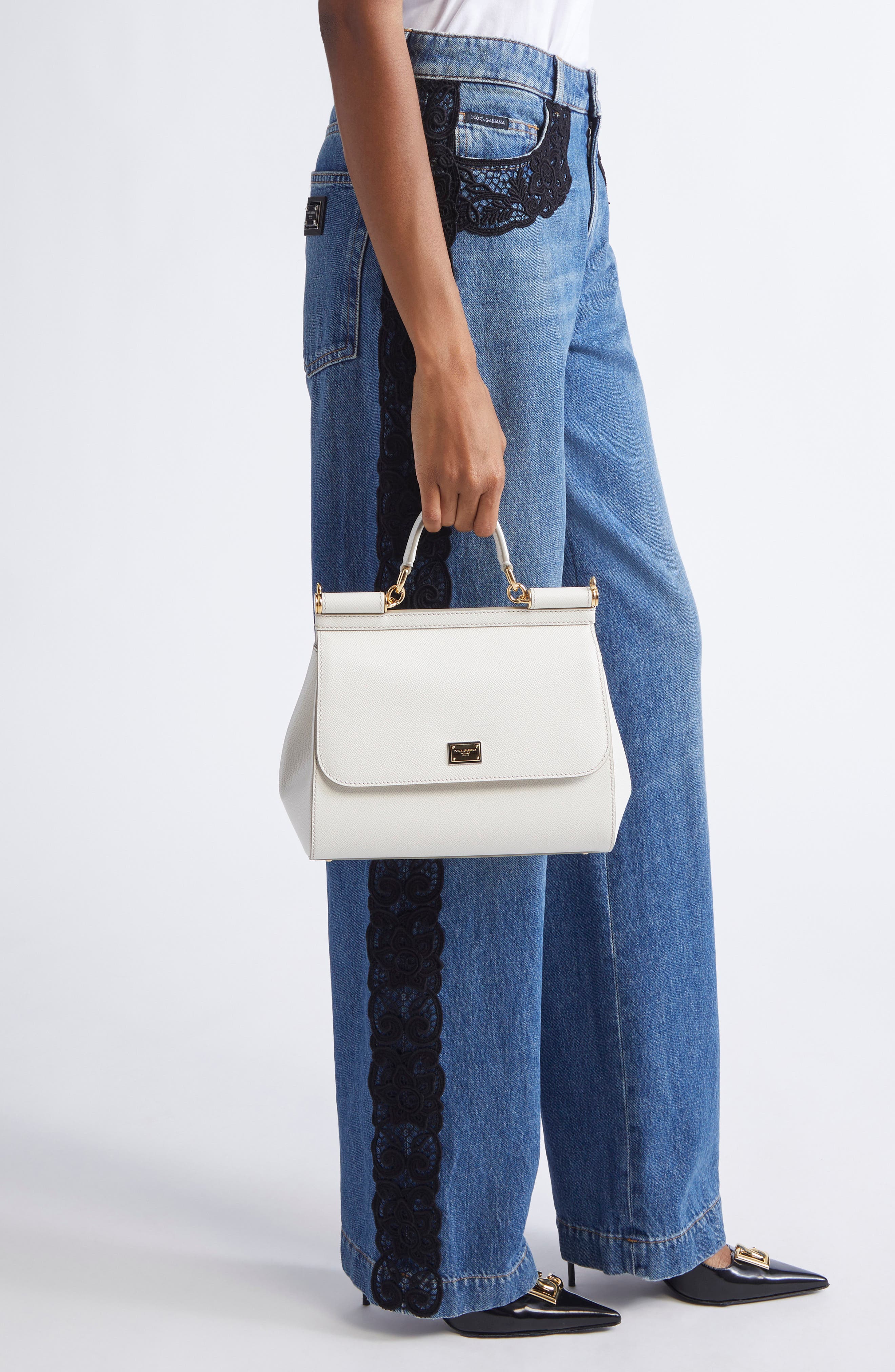 Sicily Leather Top Handle Bag, Alternate, color, 80001 WHITE