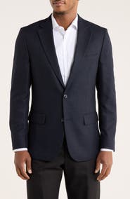 Original Penguin Navy Crosshatch Notch Lapel Sport Coat