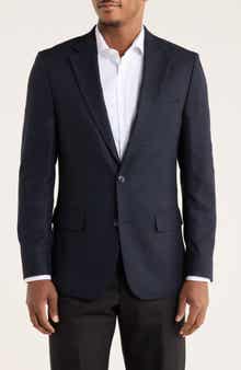 Original Penguin Navy Crosshatch Notch Lapel Sport Coat