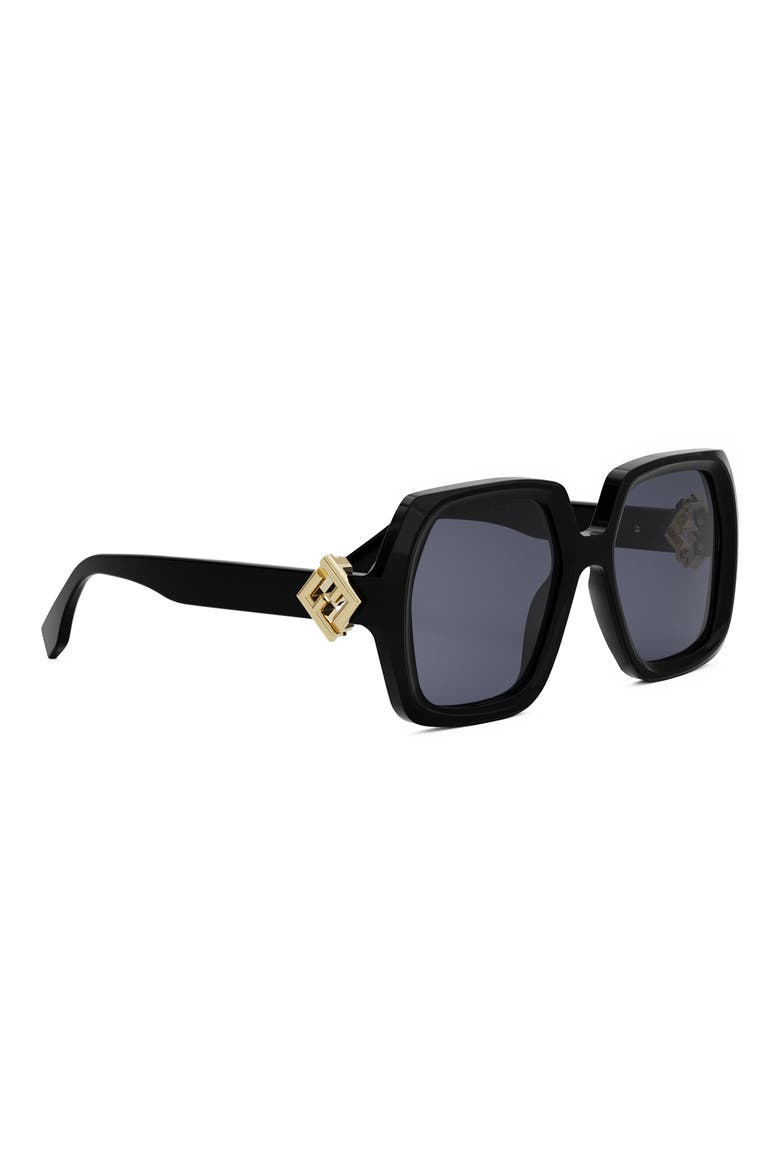 'Fendi Diamonds 51mm Square Sunglasses, Alternate, color, PNKO/SMKG