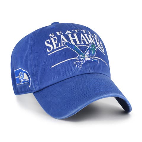 Men's '47 Royal Seattle Seahawks Throwback Graphic Clean Up Adjustable Hat