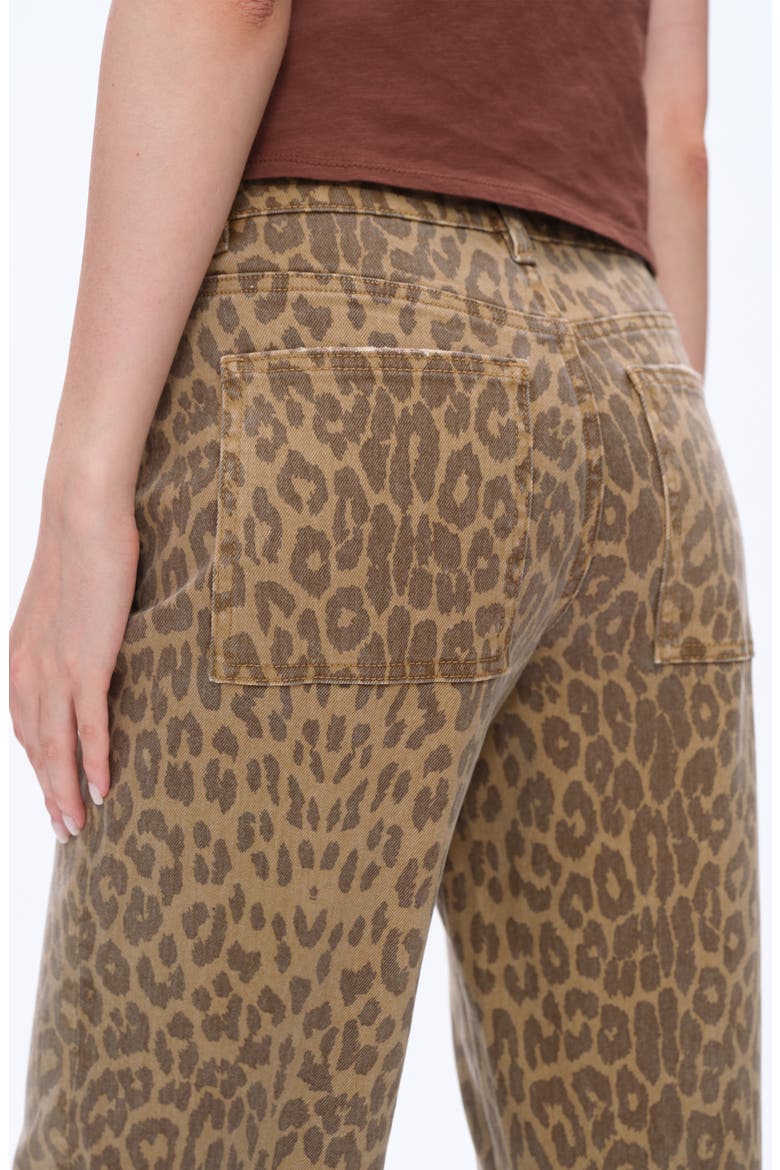 High Waist Print Straight Leg Jeans, Alternate, color, LEOPARD