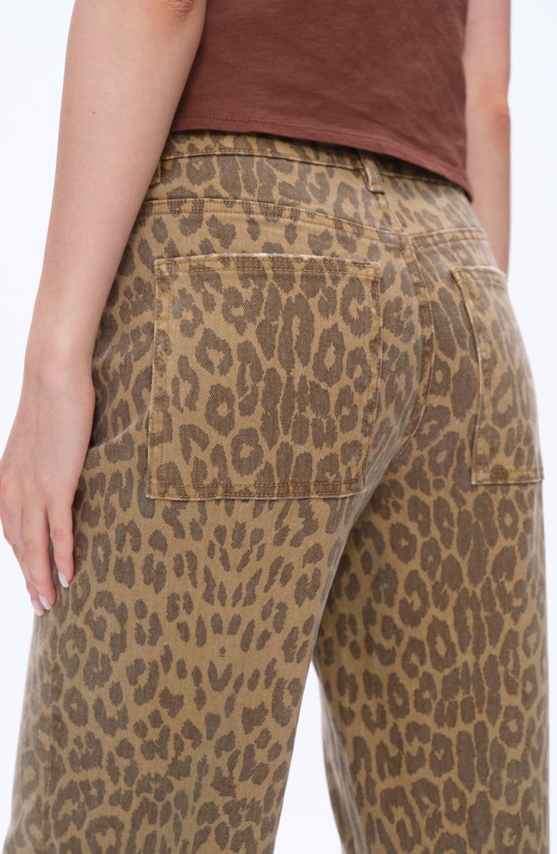Bayeas High Waist Print Straight Leg Jeans, Alternate, color, Leopard
