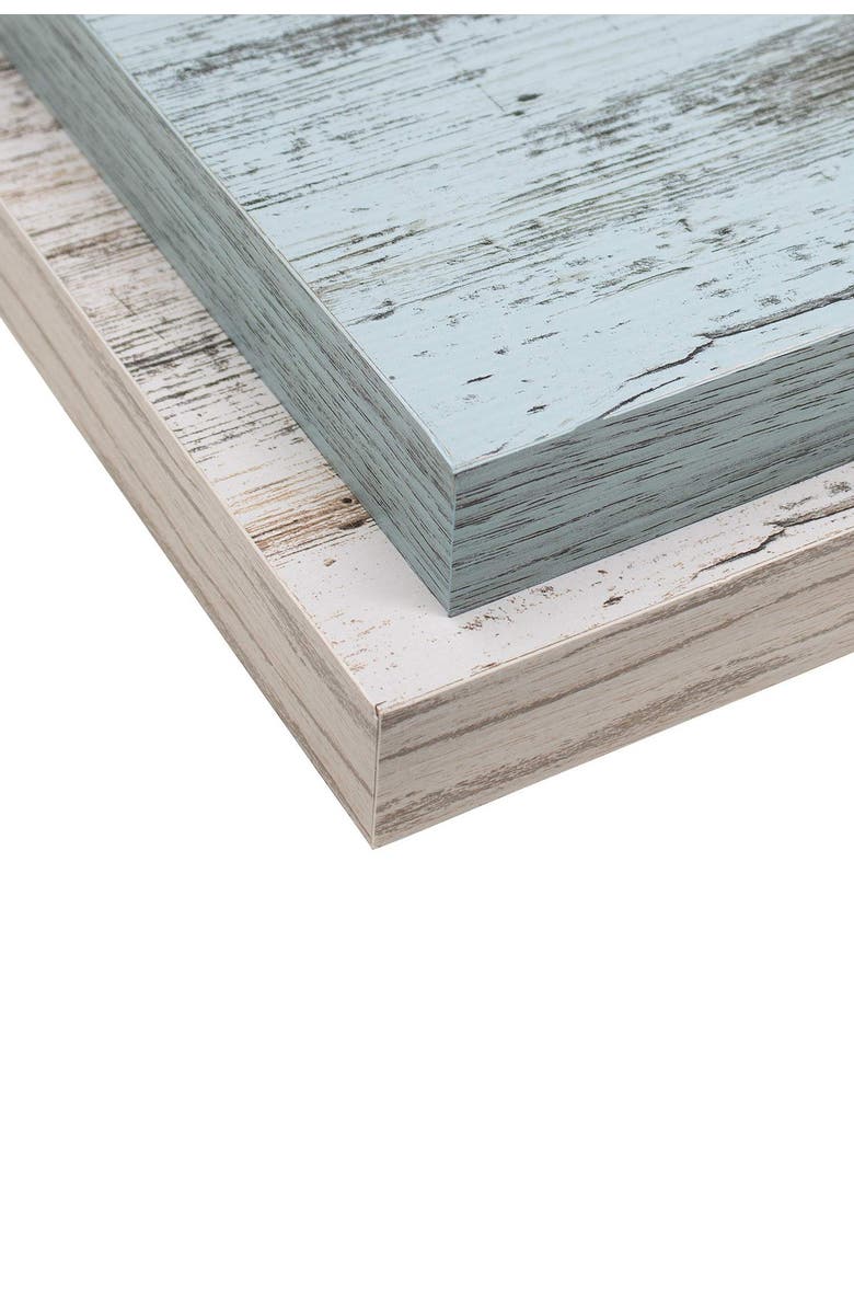 SORBUS Blue White Floating Rectangle Wall Shelf - Set of 2, Alternate, color, White - Green