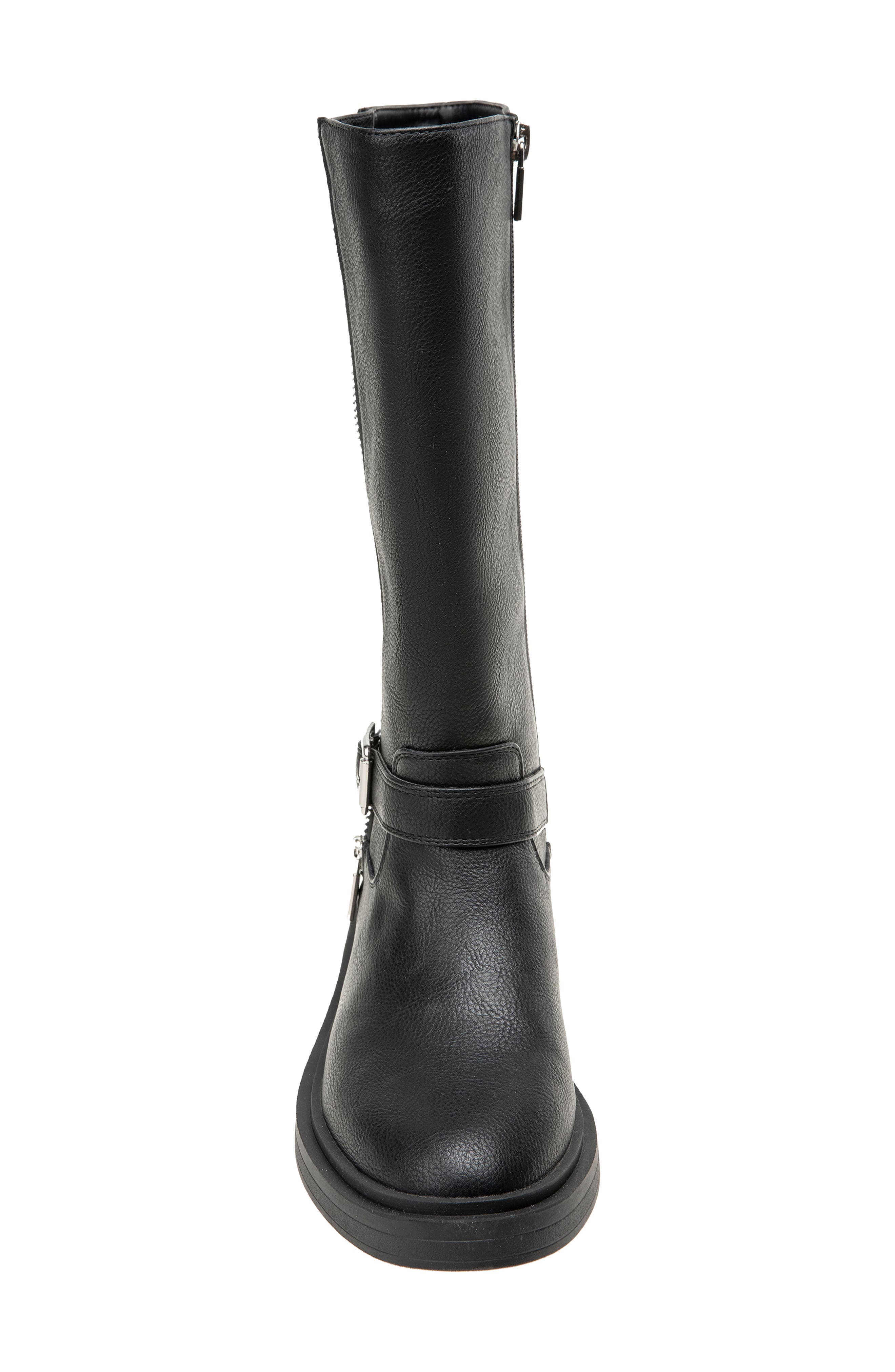 Armie Tall Faux Leather Boot, Alternate, color, BLACK