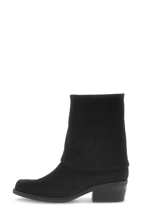 Gabor Foldover Block Heel Boot In Black