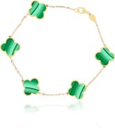 The Lovery Fine Jewelry Large Malachite Clover Bracelet