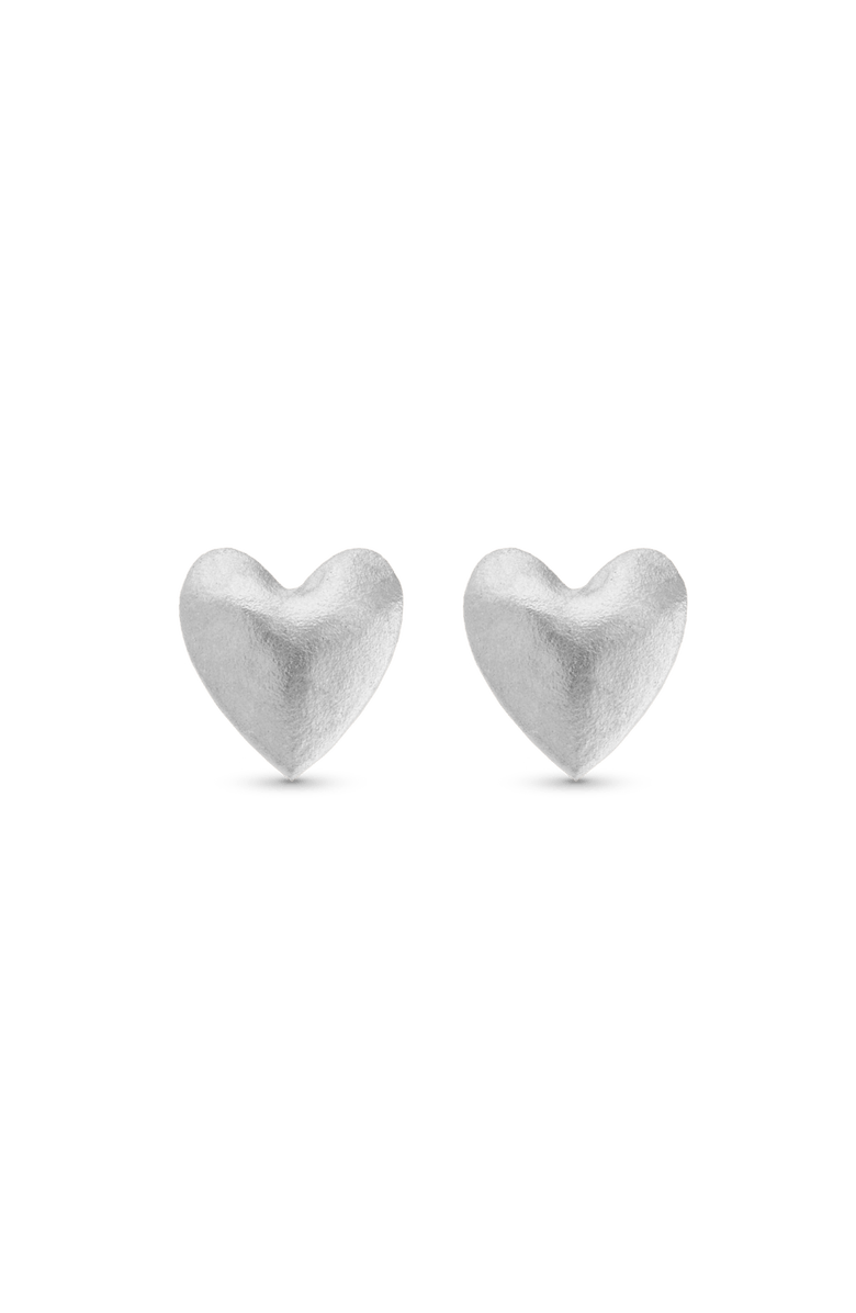 7879 Heart Stud Earrings, Main, color, Platinum