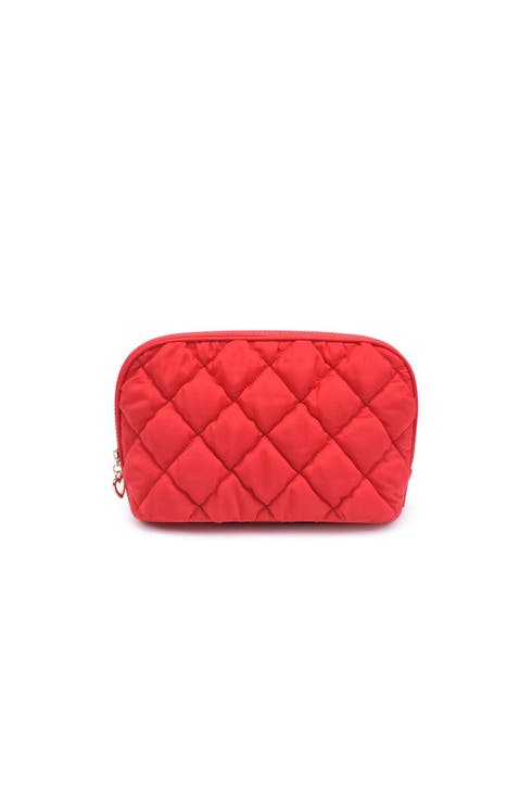 Cloud Kiss - Quilted Puffer Nylon Cosmetic & Travel Organizer Dome Pouch