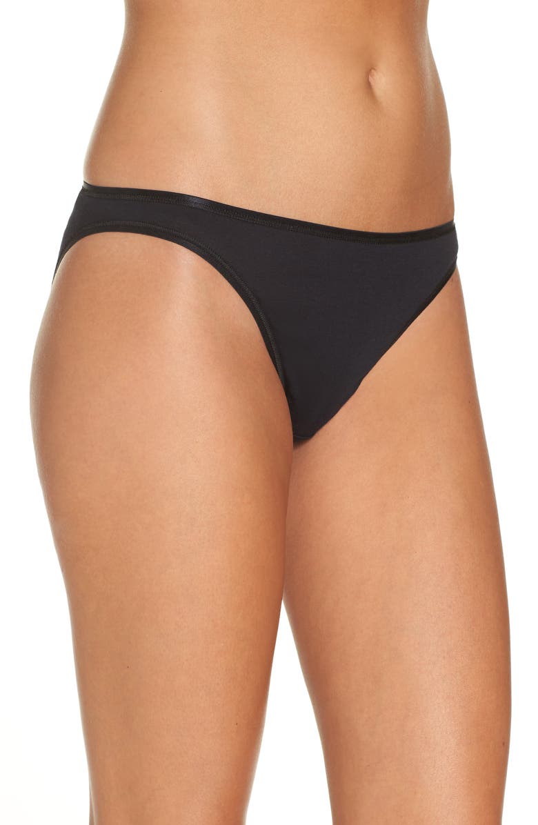 Hanro Seamless High Cut Briefs, Alternate, color, Black