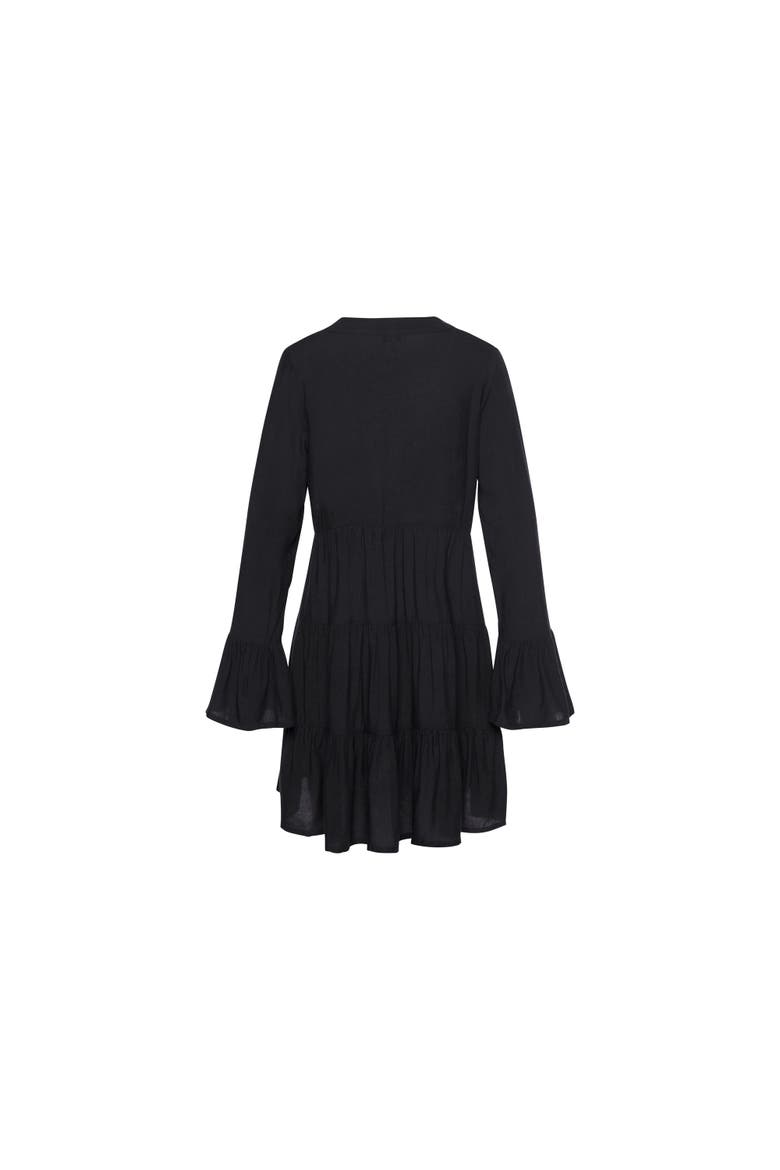 Flowy Flared Sleeve Dress, Alternate, color, Black