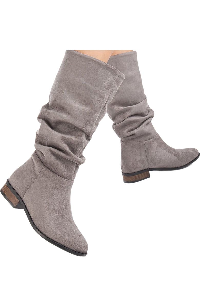 Forever & Always Shoes Maribel Knee High Slouch Boots, Alternate, color, Grey