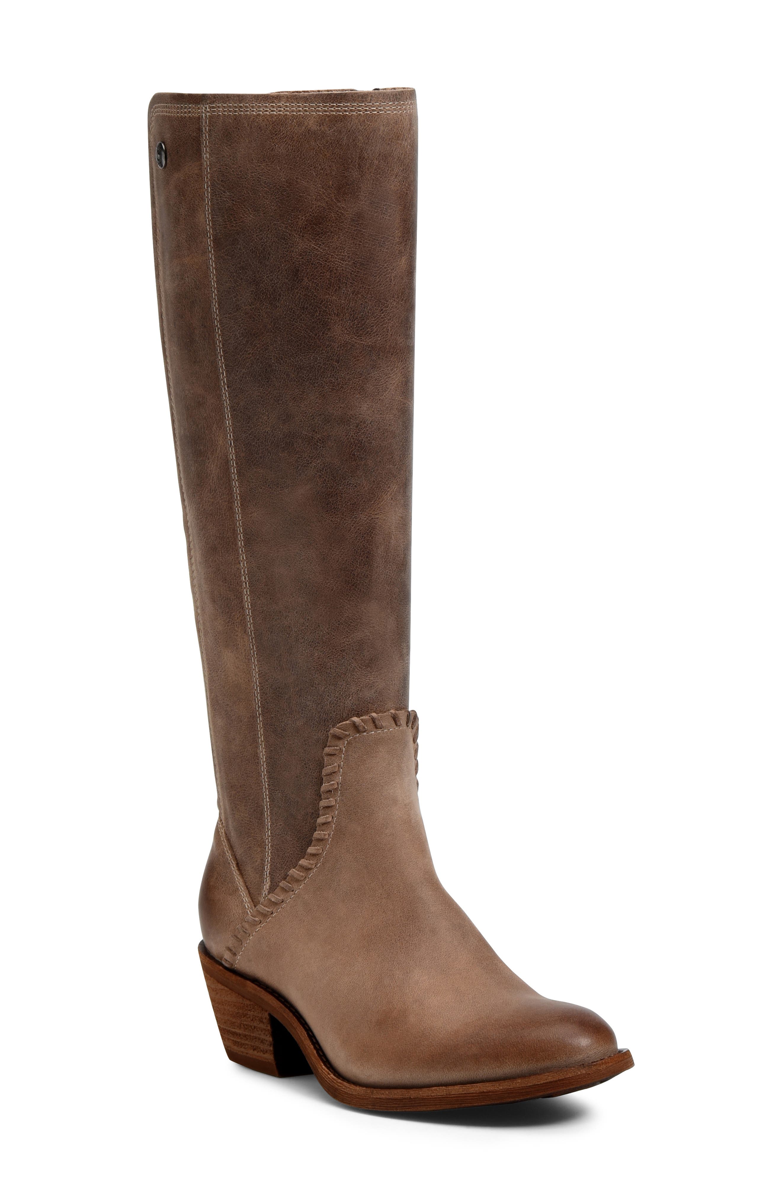 Anniston Knee High Boot, Main, color, LIGHT TAUPE LEATHER