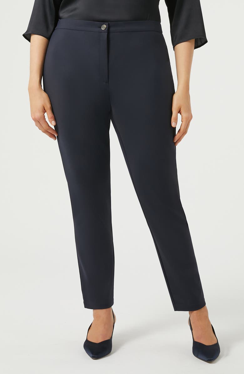 Marina Rinaldi Rosa Cotton Blend Canvas Trousers, Main, color, 