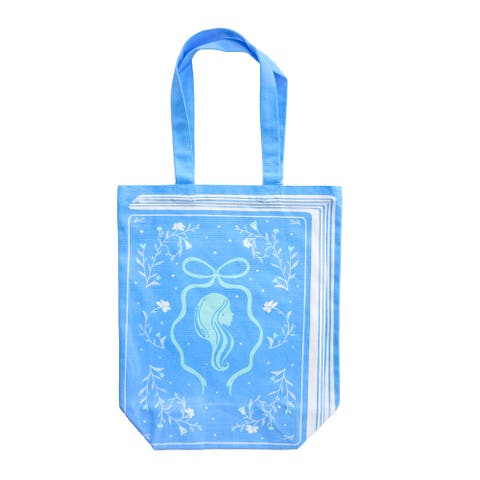 Silhouette Book Themed Canvas Tote Bag