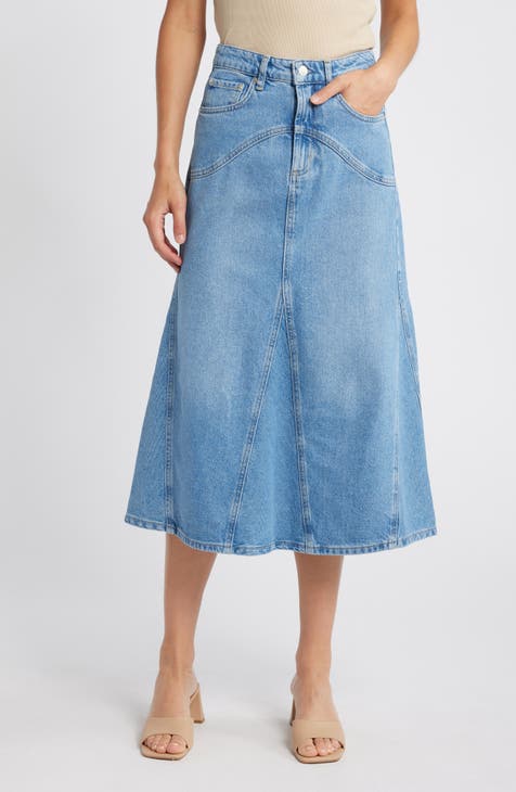 Nordstrom denim midi skirt best sale