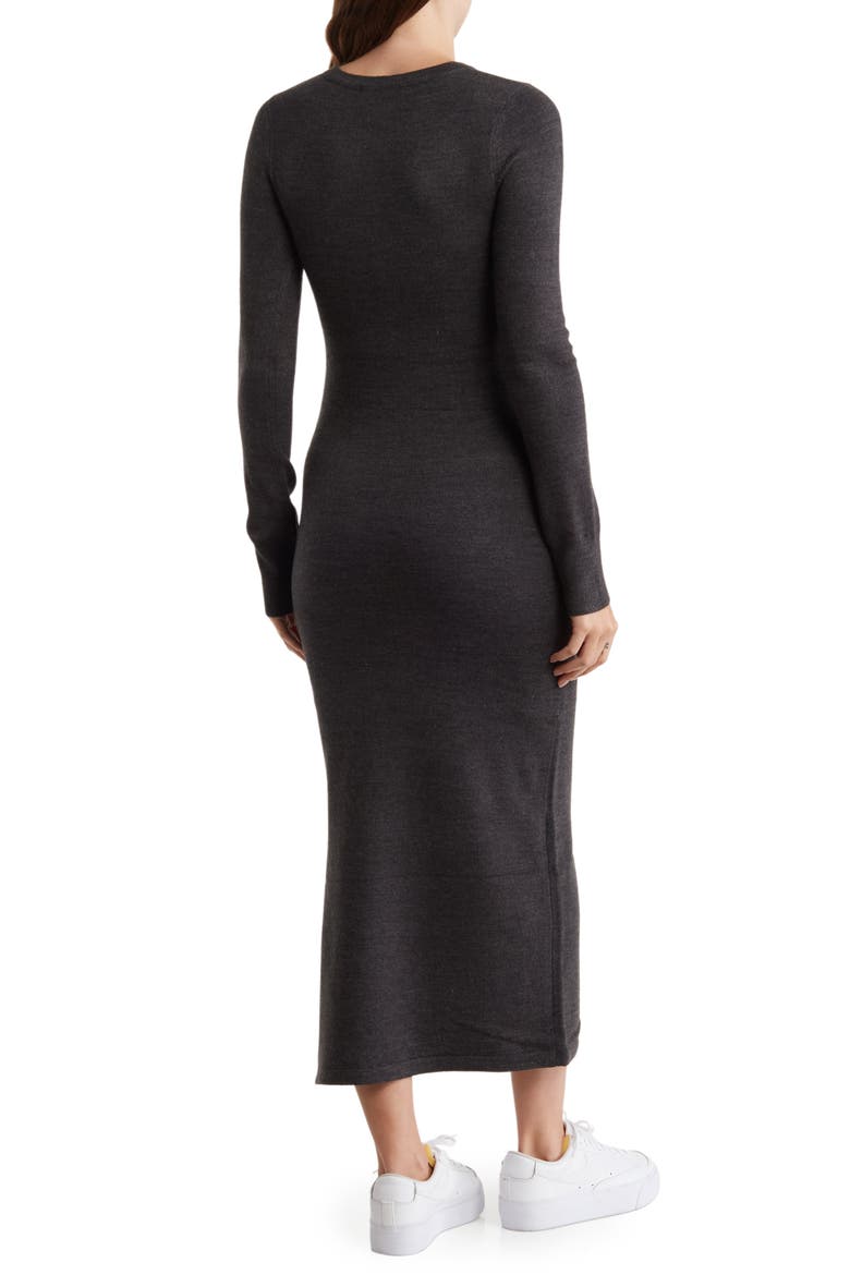 Babysoft Crewneck Sweater Dress, Alternate, color, CHARCOAL