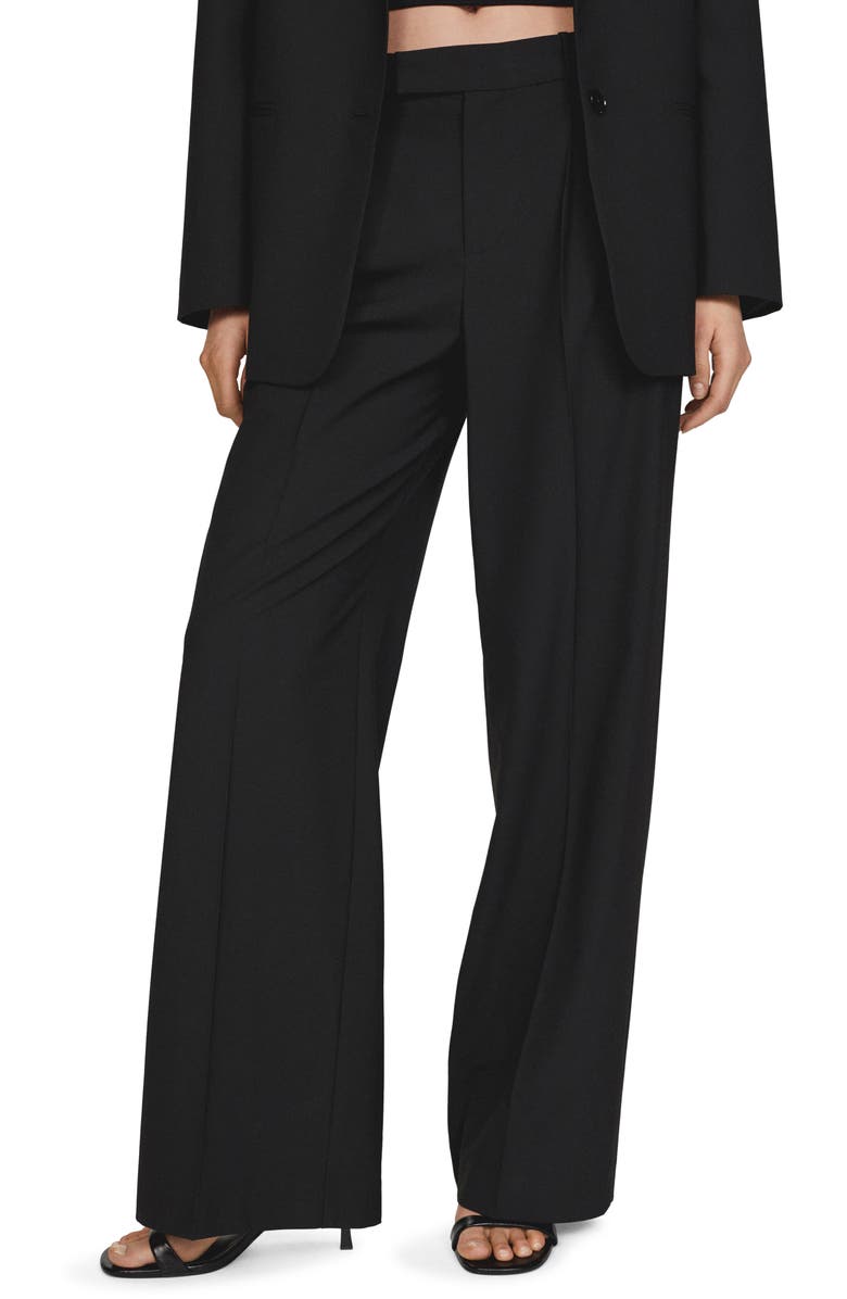 MANGO Pleat Front Wide Leg Suit Pants, Main, color, 
