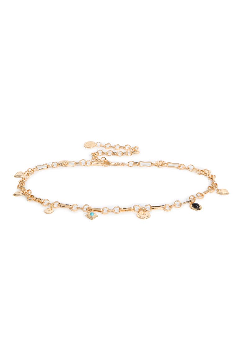 Mixed Charm Chain Belt, Main, color, GOLD