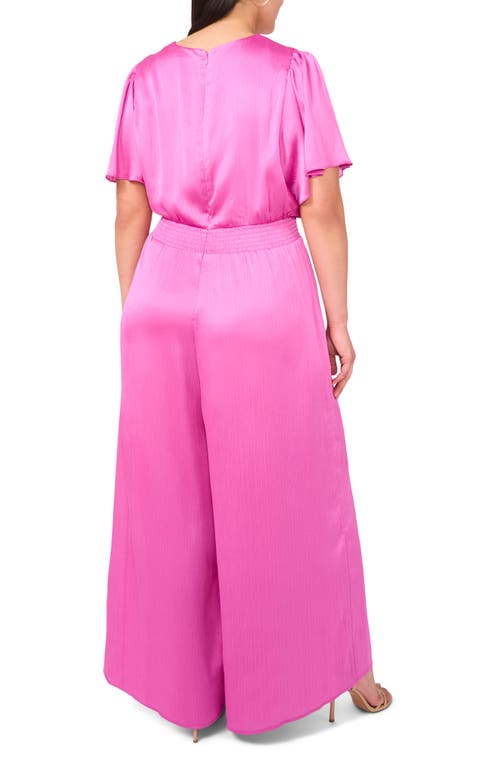 VINCE CAMUTO VINCE CAMUTO FLUTTER SLEEVE WIDE LEG JUMPSUIT