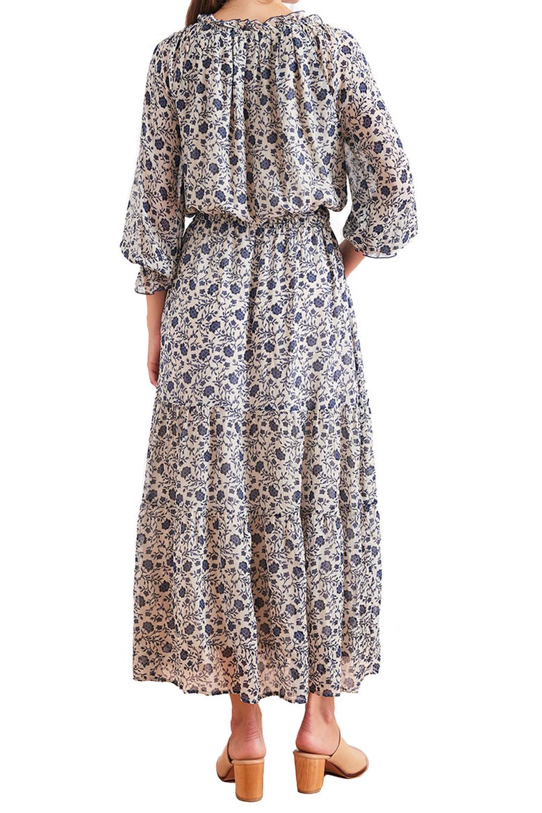 Tiered Esme Dress, Alternate, color, Sapphire Vines