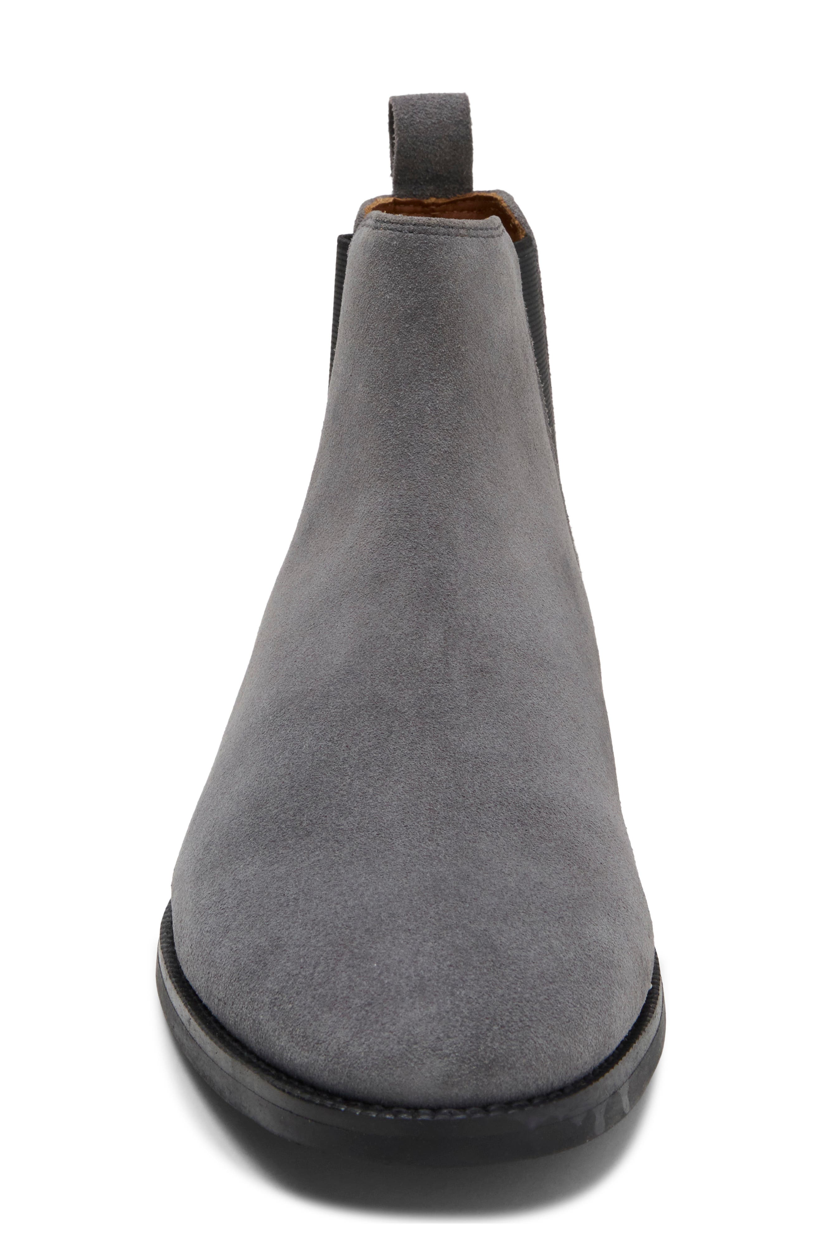 Leather Chelsea Boot, Alternate, color, GREY SUEDE