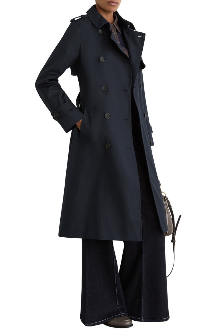 Azura Trench Coat with Removable Quilted Hood, Alternate, color, NAVY