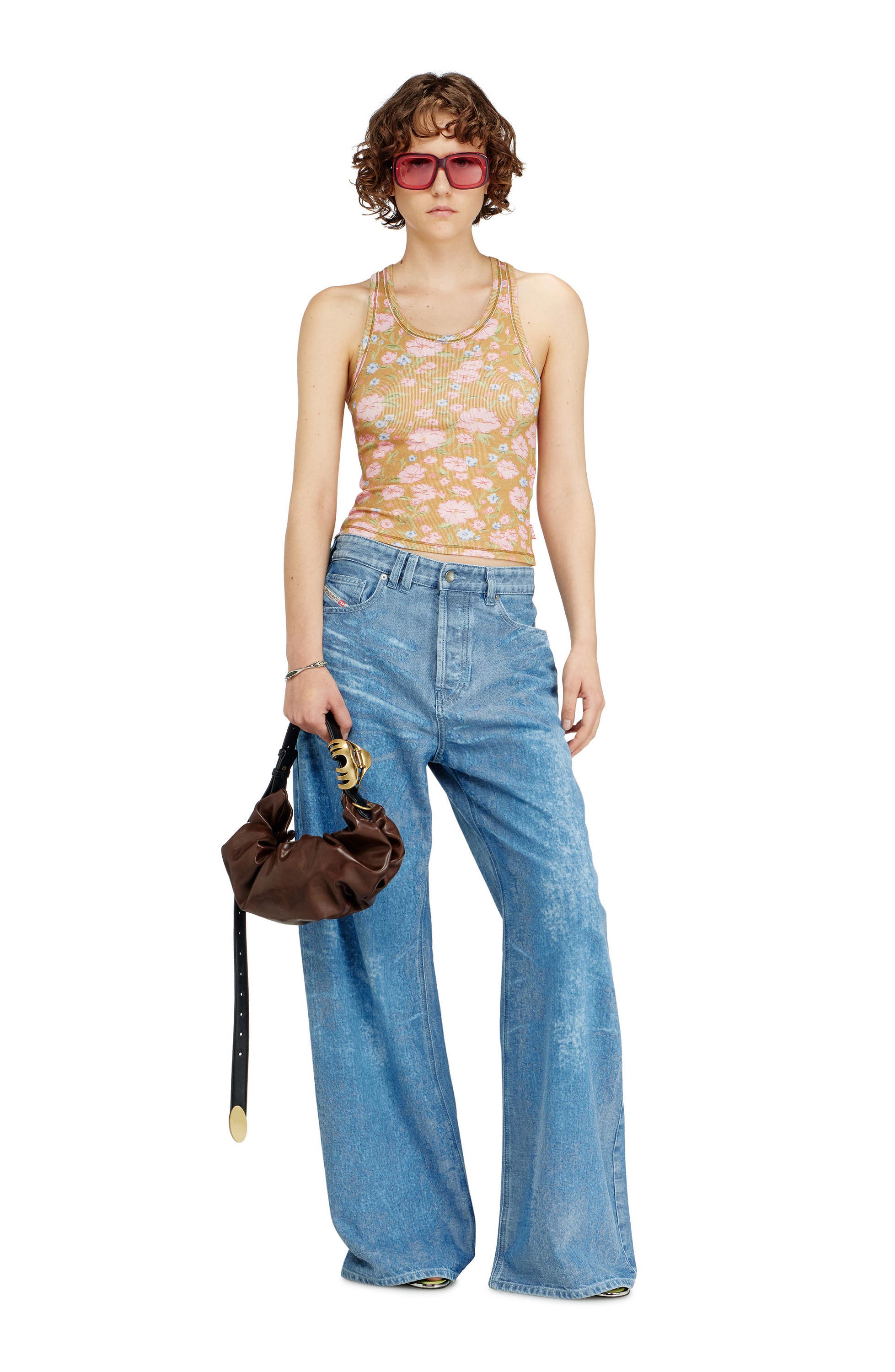 DIESEL<sup>®</sup> Grab-D-Small Scrunched Hobo Bag, Alternate, color, Chocolate