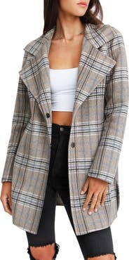 Belle & Bloom Ex-Boyfriend Plaid Wool Blend Coat