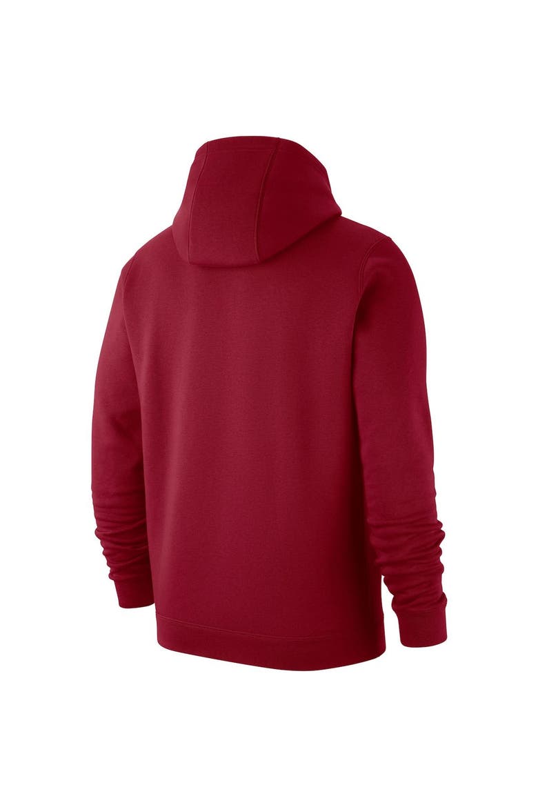 Men's Nike Crimson Washington State Cougars Basketball Icon Club Fleece Pullover Hoodie, Alternate, color, Crimson