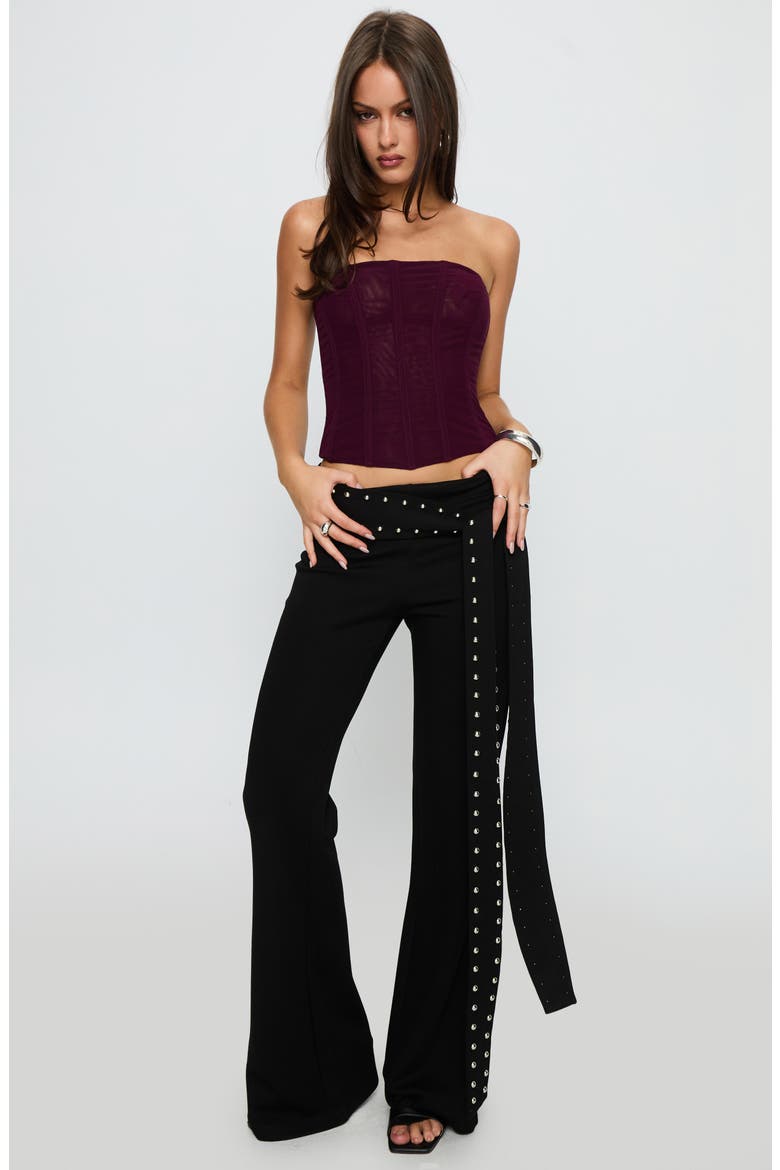 Oscuro Mesh Corset Top, Alternate, color, CURRANT